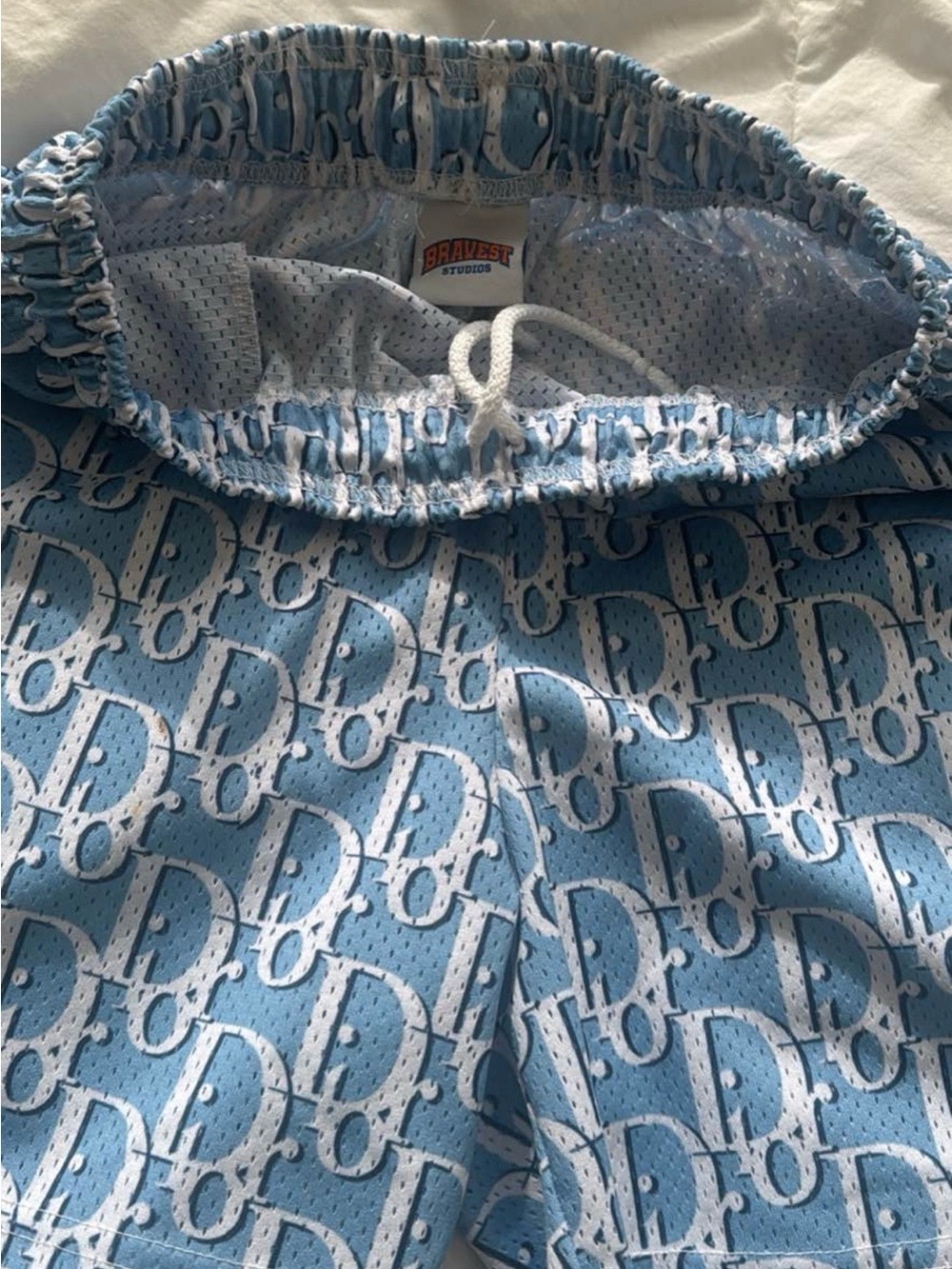 Bravest Studios Light Blue Logo Mesh Shorts